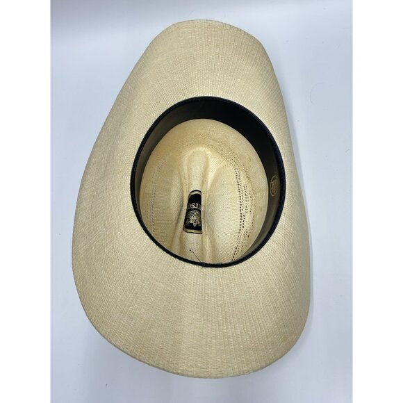 Stetson Cattleman Cowboy Hat Size 7 1/4 Feather In Band Natural Rodeo Festival - Picture 5 of 13